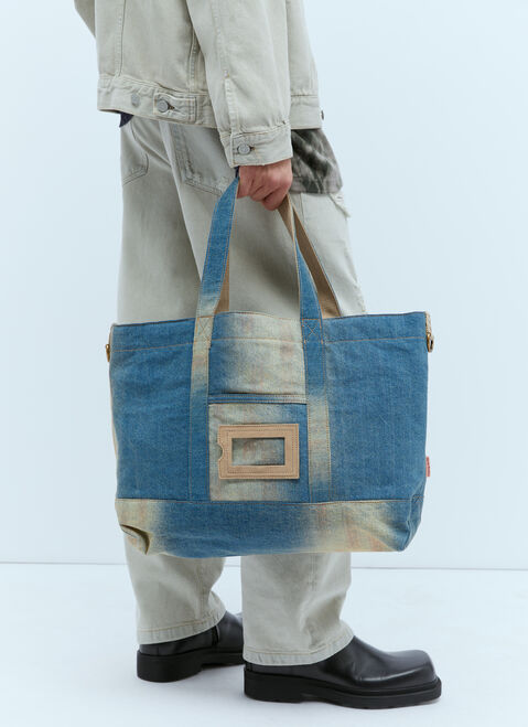 Acne Studios Denim Tote Bag Burgundy acn0254009