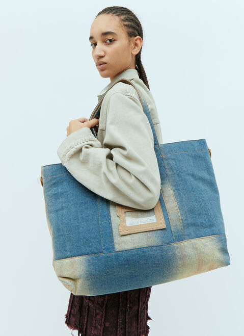Acne Studios Denim Tote Bag Burgundy acn0254009
