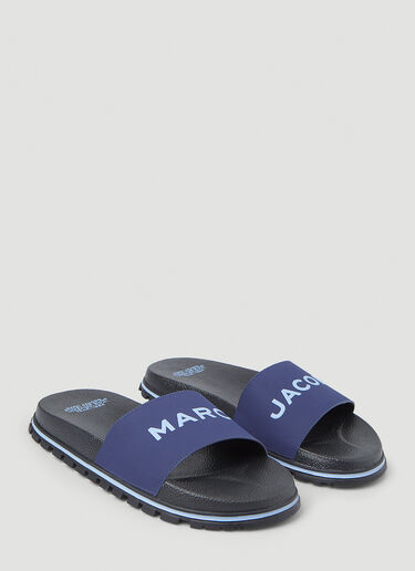 Marc Jacobs Logo Embossed Slides Blue mcj0247070