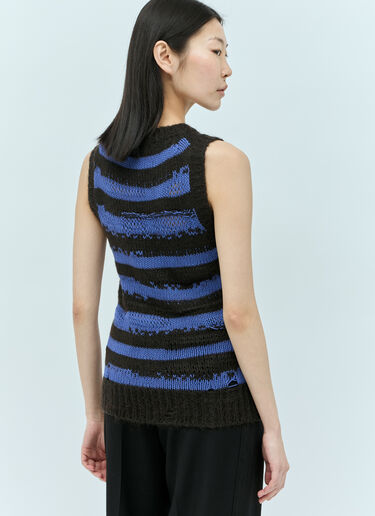 Acne Studios Distressed Stripe Top Purple acn0255005