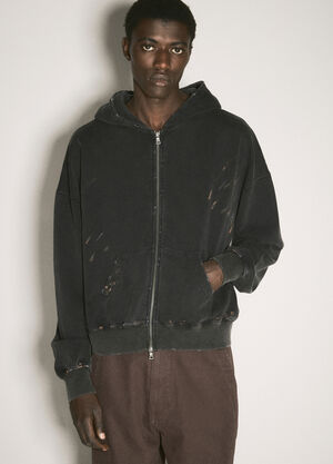 O.FILES Destroyed Workers Hooded Sweatshirt Black ofl0158001