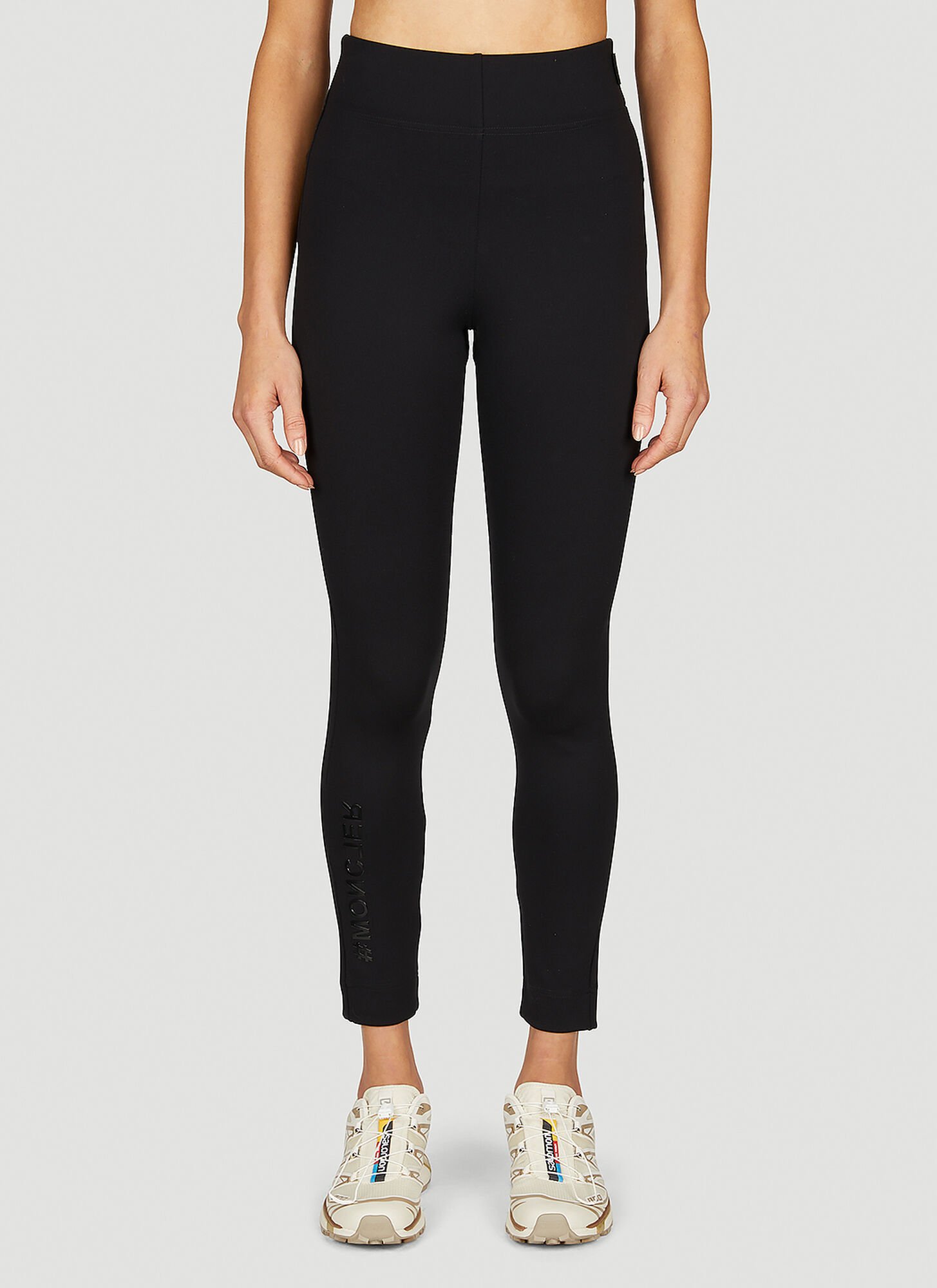 Moncler Technical Jersey Leggings For Active Wear In Black