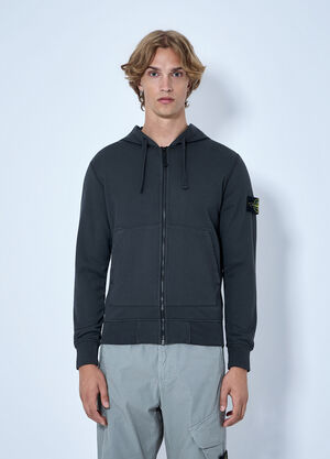 Stone Island Hooded Zip-Up Sweatshirt Grey sto0165019