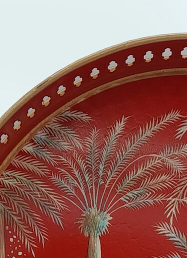 Les-Ottomans Bamboo Iron Tray Red wps0691372