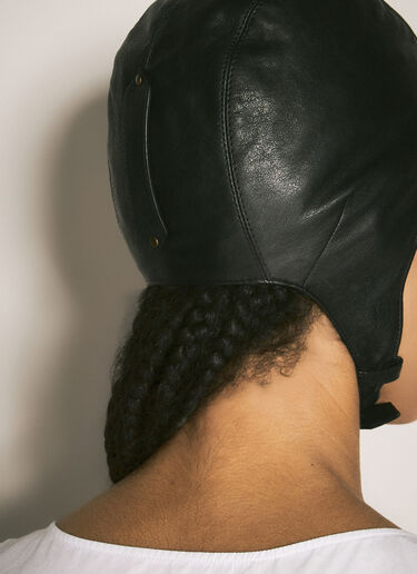 Saint Laurent Leather Aviator Hat Black sla0256028