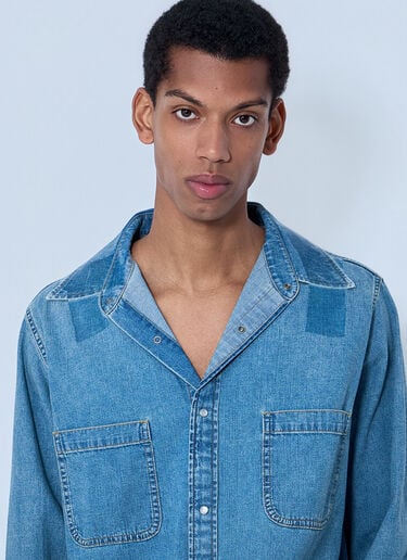 Maison Margiela Denim Button-Down Shirt Blue mla0164103