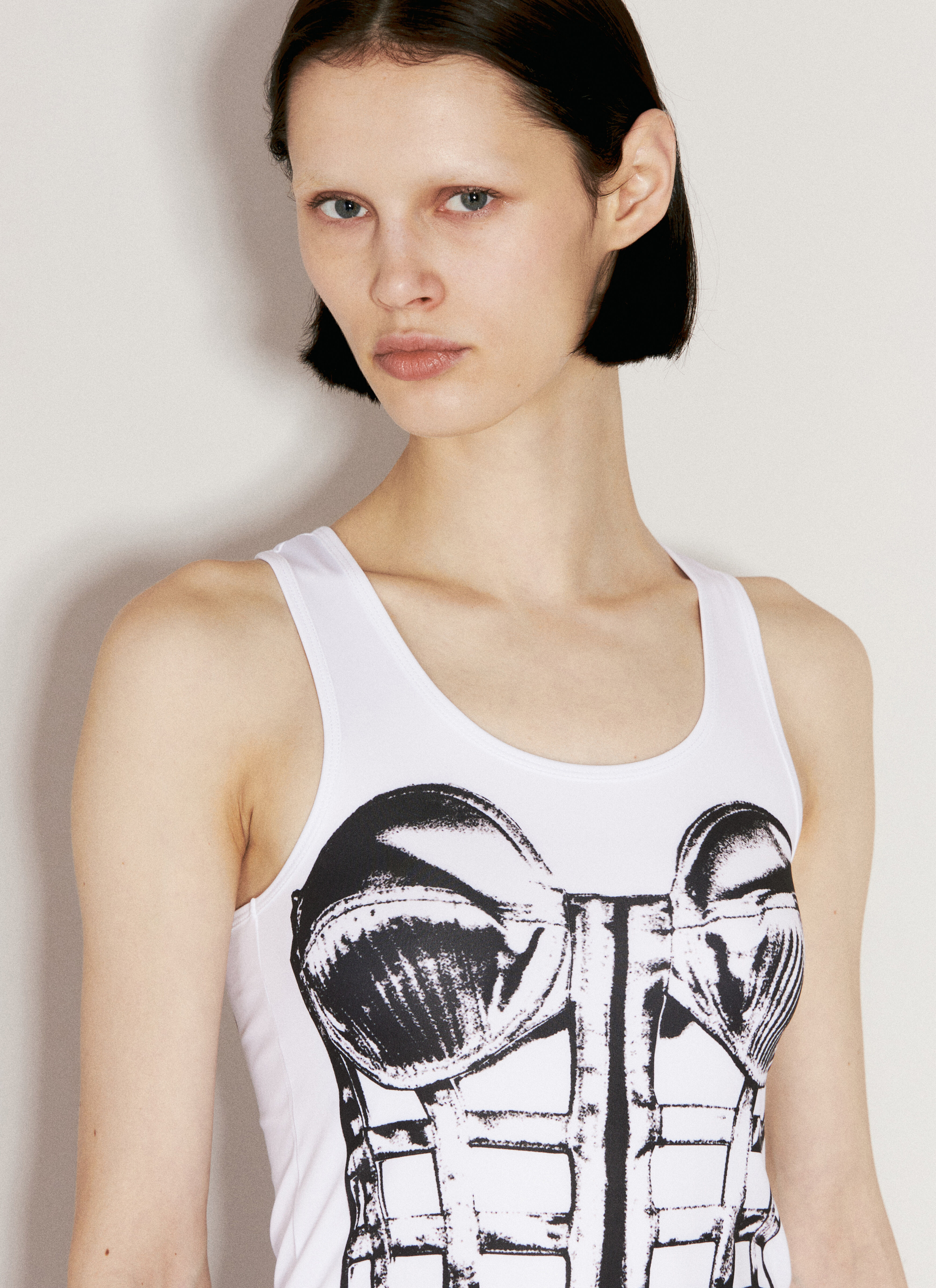 Jean Paul Gaultier Women's' Cage Trompe L'oeil Tank Top in White