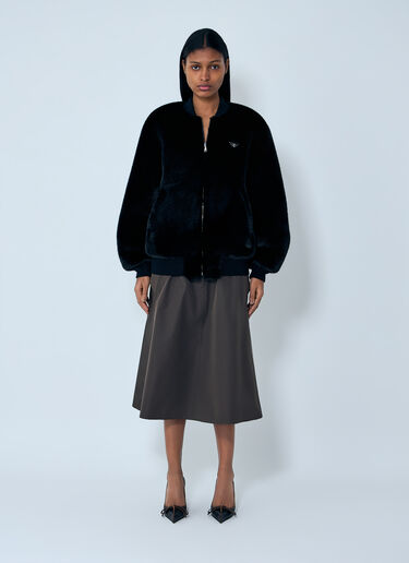 Faux Fur Reversible Bomber Jacket Prada Faux Fur Reversible Bomber Jacket Black pra0263006