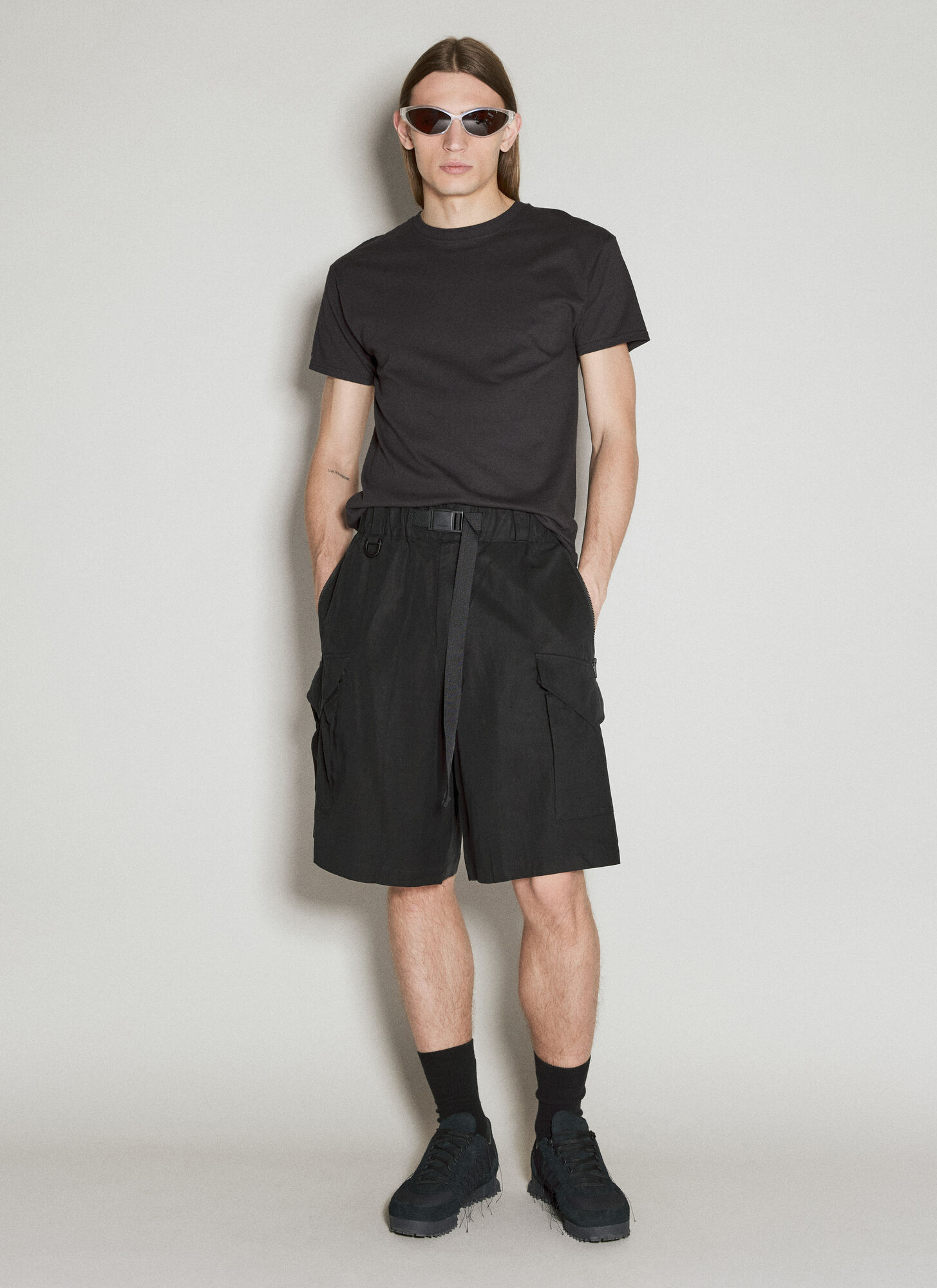Shop Y-3 Zip Pockets Bemuda Shorts In Black