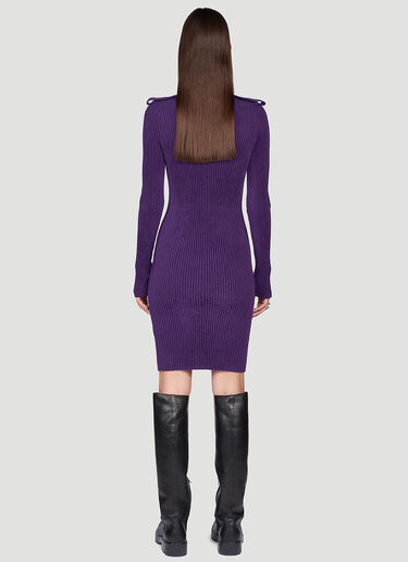 Bottega Veneta 半高领针织迷你连衣裙 紫色 bov0246063