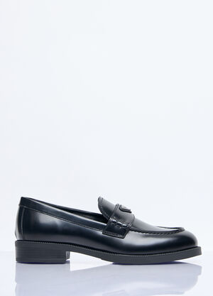 Gucci Logo Plaque Leather Loafers Black guc0259039