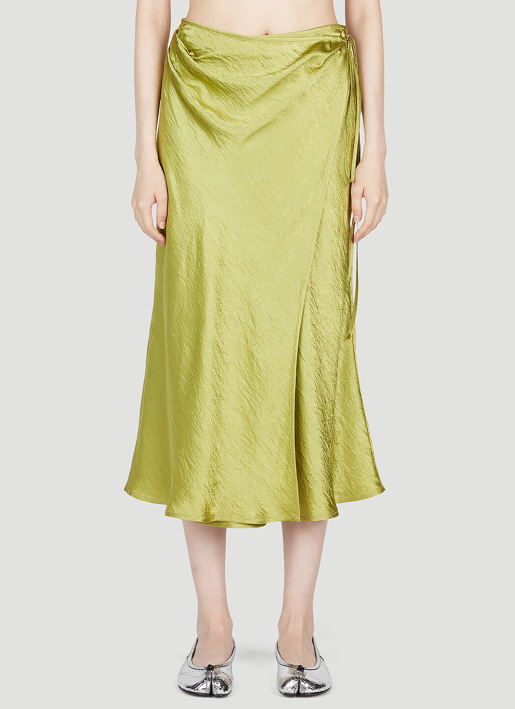Acne Studios Satin Wrap Skirt in Green fur Damen LN CC