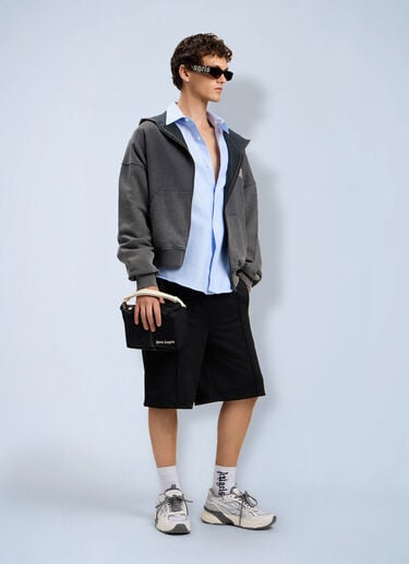 Palm Angels Palm Leaf Loose Zip Hoodie Grey pma0164035