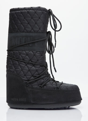 Moon Boot 아이콘 퀼팅 마감 부츠 블랙 mnb0355001