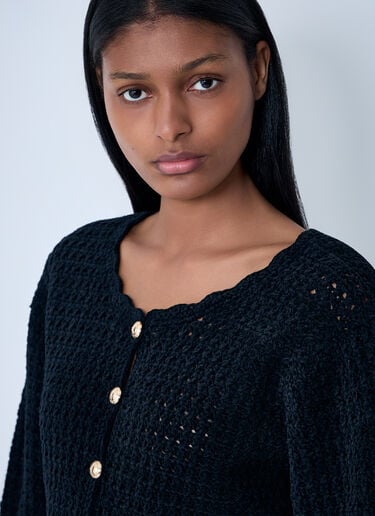 GANNI Crochet Cardigan Black gan0263021