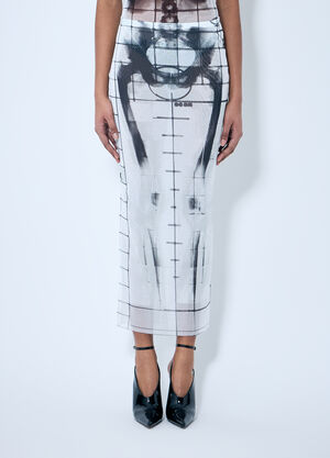 Jean Paul Gaultier Squeletor Mesh Midi Skirt Blue jpg0259018