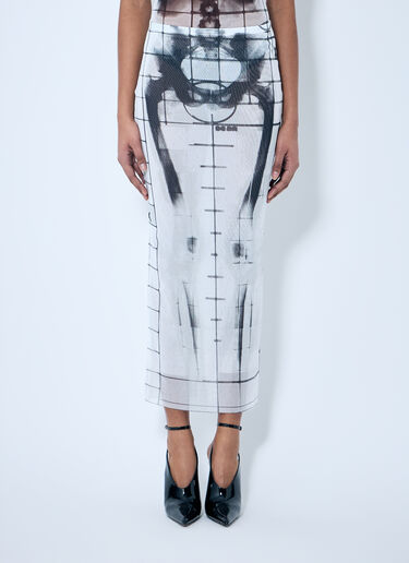 Jean Paul Gaultier Squeletor Mesh Midi Skirt Blue jpg0259018