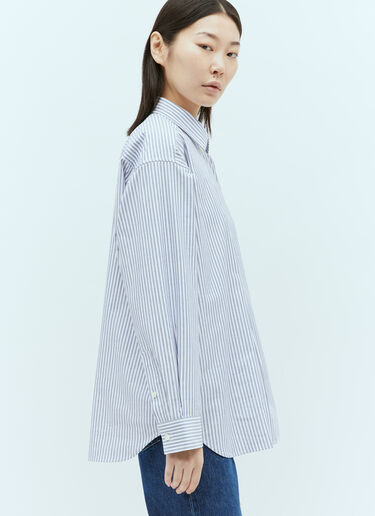 TOTEME Striped Half-Placket Shirt Blue tot0255037