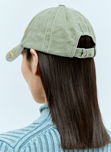 Acne Studios 3D Embroidered-Logo Baseball Cap Green acn0256043