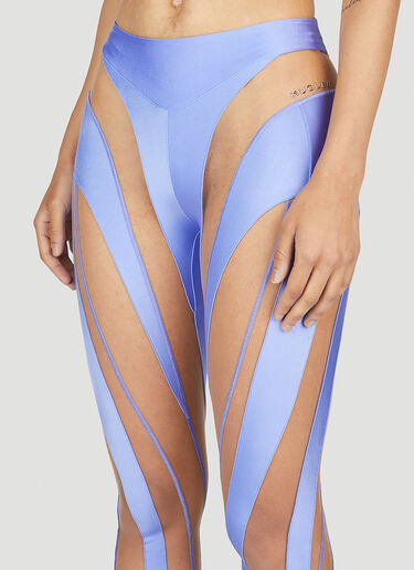 Mugler Mesh Panel Leggings Purple mug0252021