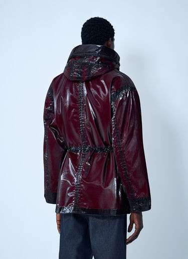 Stone Island Hooded Uneven Ripstop Prismatic Parka Jacket Burgundy sto0162013