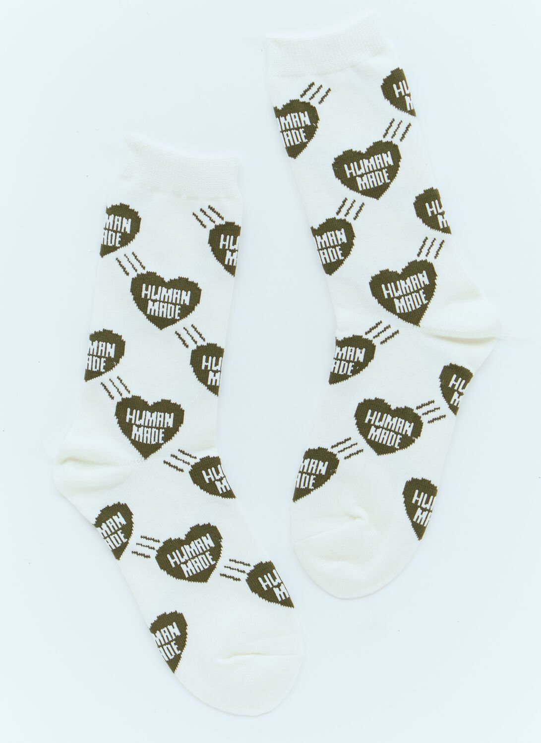 Human Made Heart Logo Jacquard Socks In White