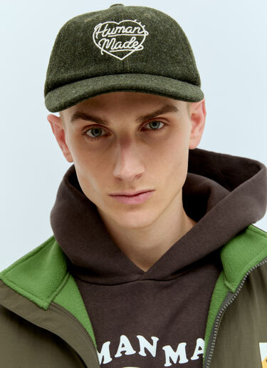 Human Made Logo Embroidery Wool Baseball Cap Green hmd0154020