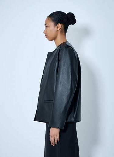 TOTEME Open Front Leather Jacket Black tot0264019