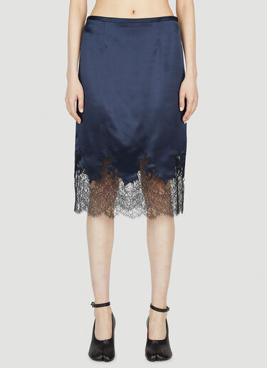 Saint Laurent Lace Skirt Blue sla0251032