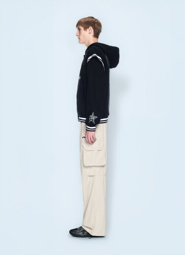 Off-White Fleece 00 Varsity Hooded Jacket Black ofw0160089