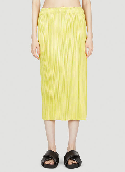 Pleats Please Issey Miyake Pleated Midi Skirt Black plp0254005