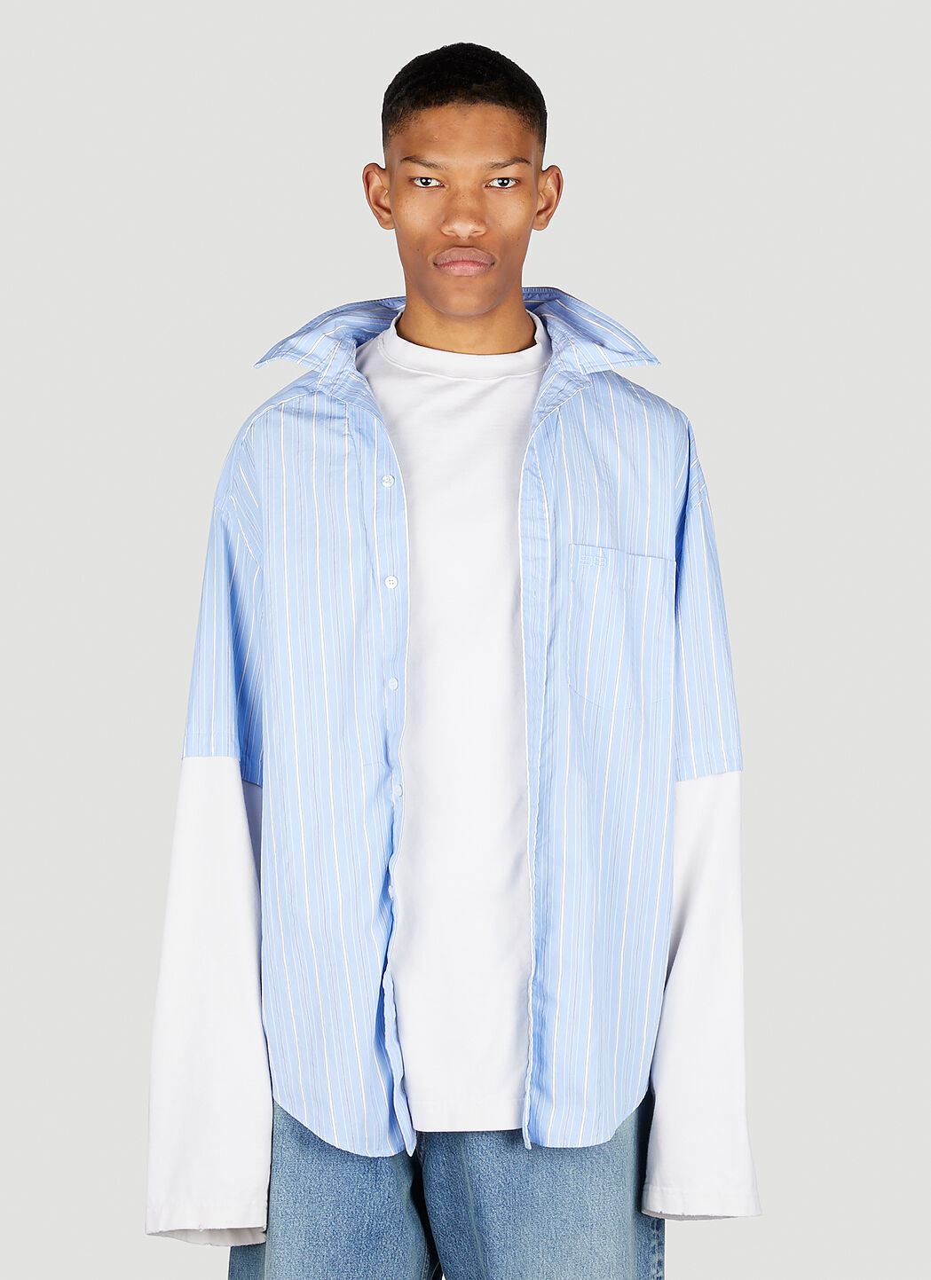 Balenciaga Trompe L il Shirt in Light Blue LN CC