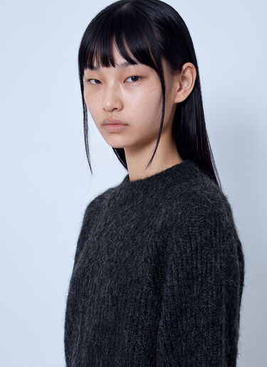 LN-CC® - Max Mara: Crewneck Mohair-Blend Sweater - Dark Grey Max Mara Crewneck Mohair-Blend Sweater Dark Grey max0266218