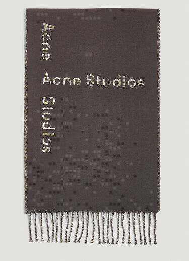 Check Logo Scarf Acne Studios Check Logo Scarf Dark Grey acn0152047