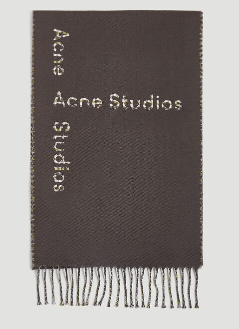 Acne Studios Check Logo Scarf Red acn0152045