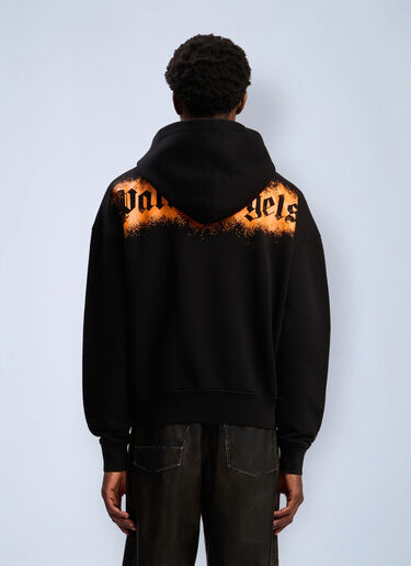 Spray Bear Loose Hooded Sweatshirt Palm Angels Spray Bear Loose Hooded Sweatshirt Black pma0162016