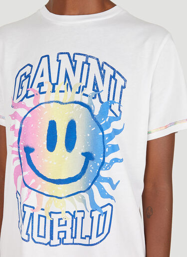 GANNI Logo Sun T-Shirt White gan0250012