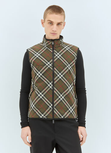 Burberry Check Padded Gilet Green bur0157014