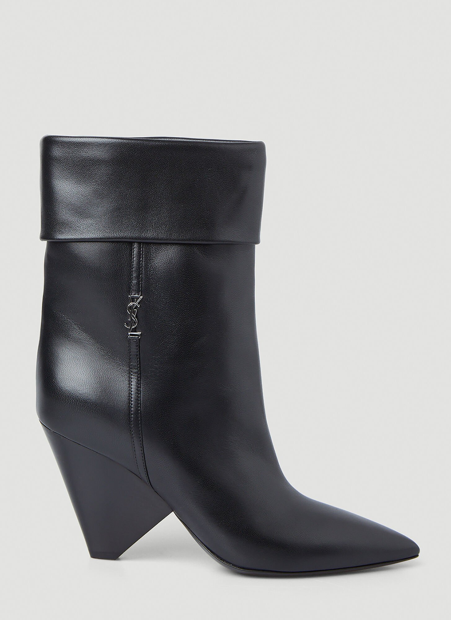 Shop Saint Laurent Niki Monogram Boots In Black