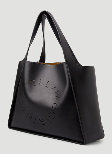 Stella McCartney Perforated Logo Tote Bag Black stm0249024