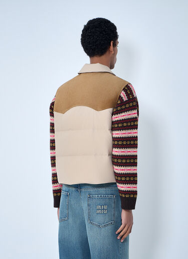 Padded Suede Yoke Vest Miu Miu Padded Suede Yoke Vest Beige miu0164004