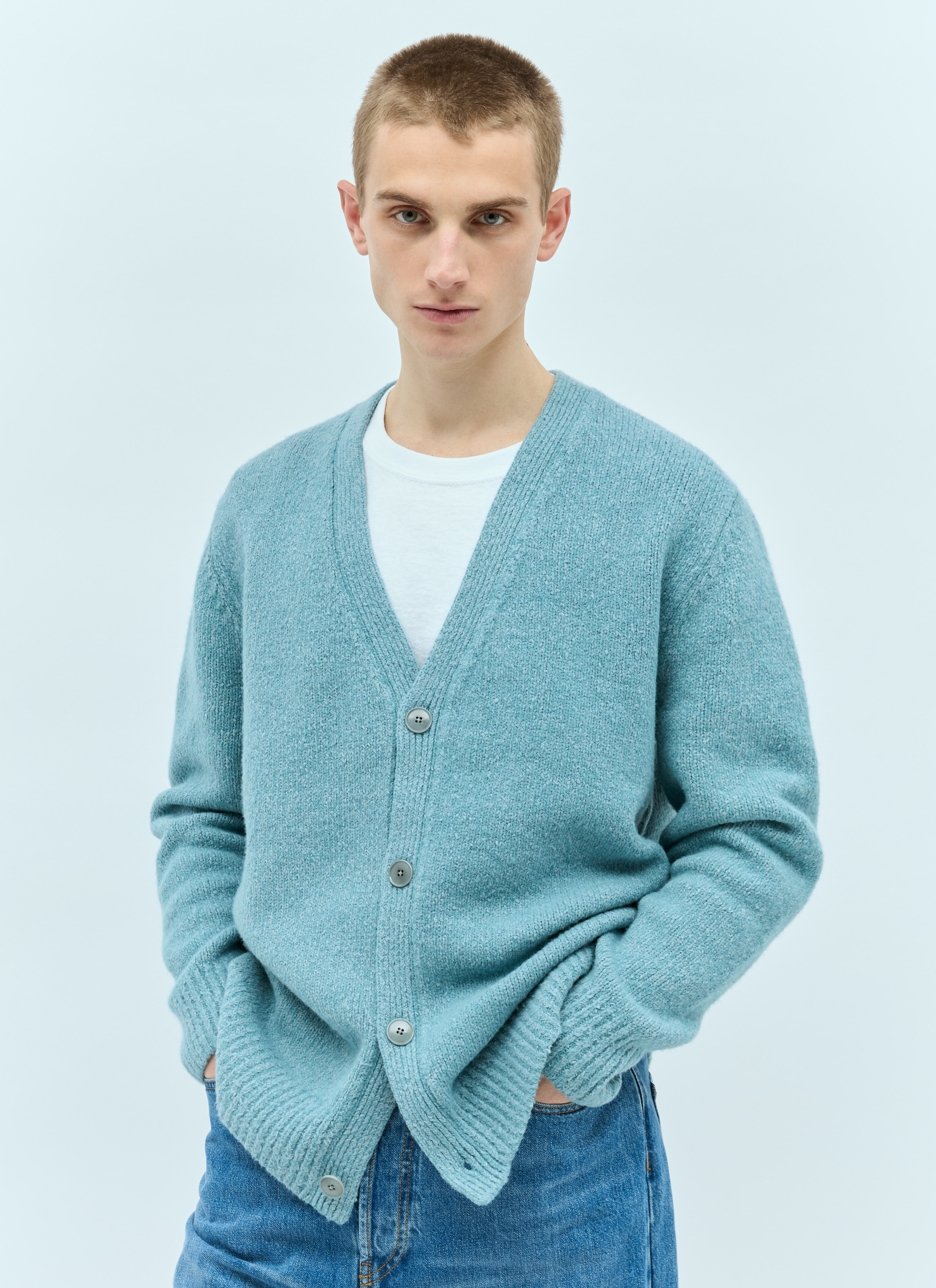 Acne Studios Men s Wool Blend Cardigan in Blue LN CC