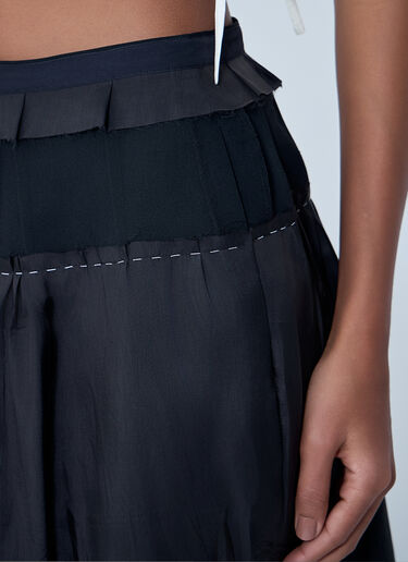 Maison Margiela Topstitching Midi Skirt Black mla0264008