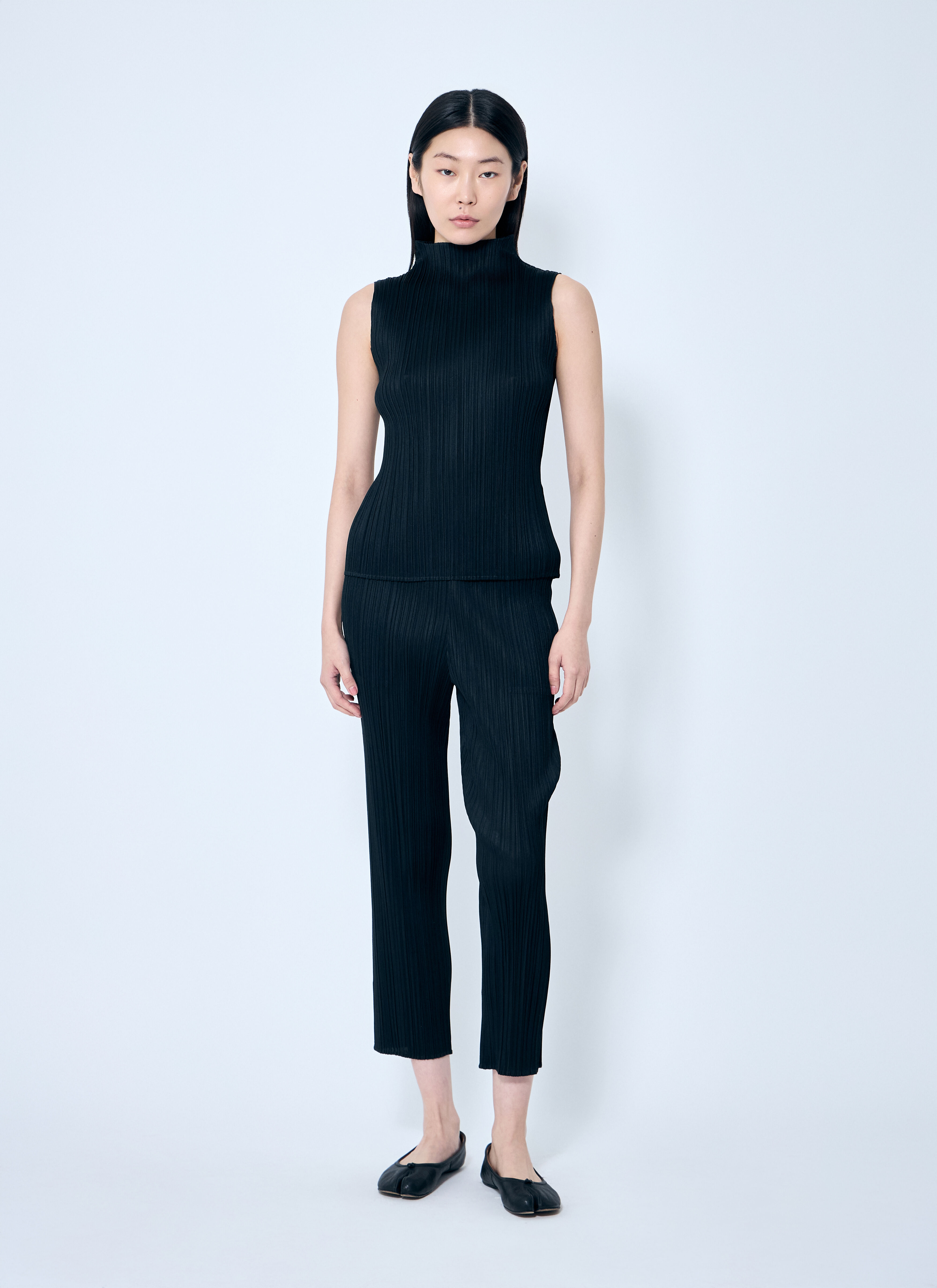 Pleats Please Issey Miyake Women's' Pleated Tank Top in Black | LN-CC®