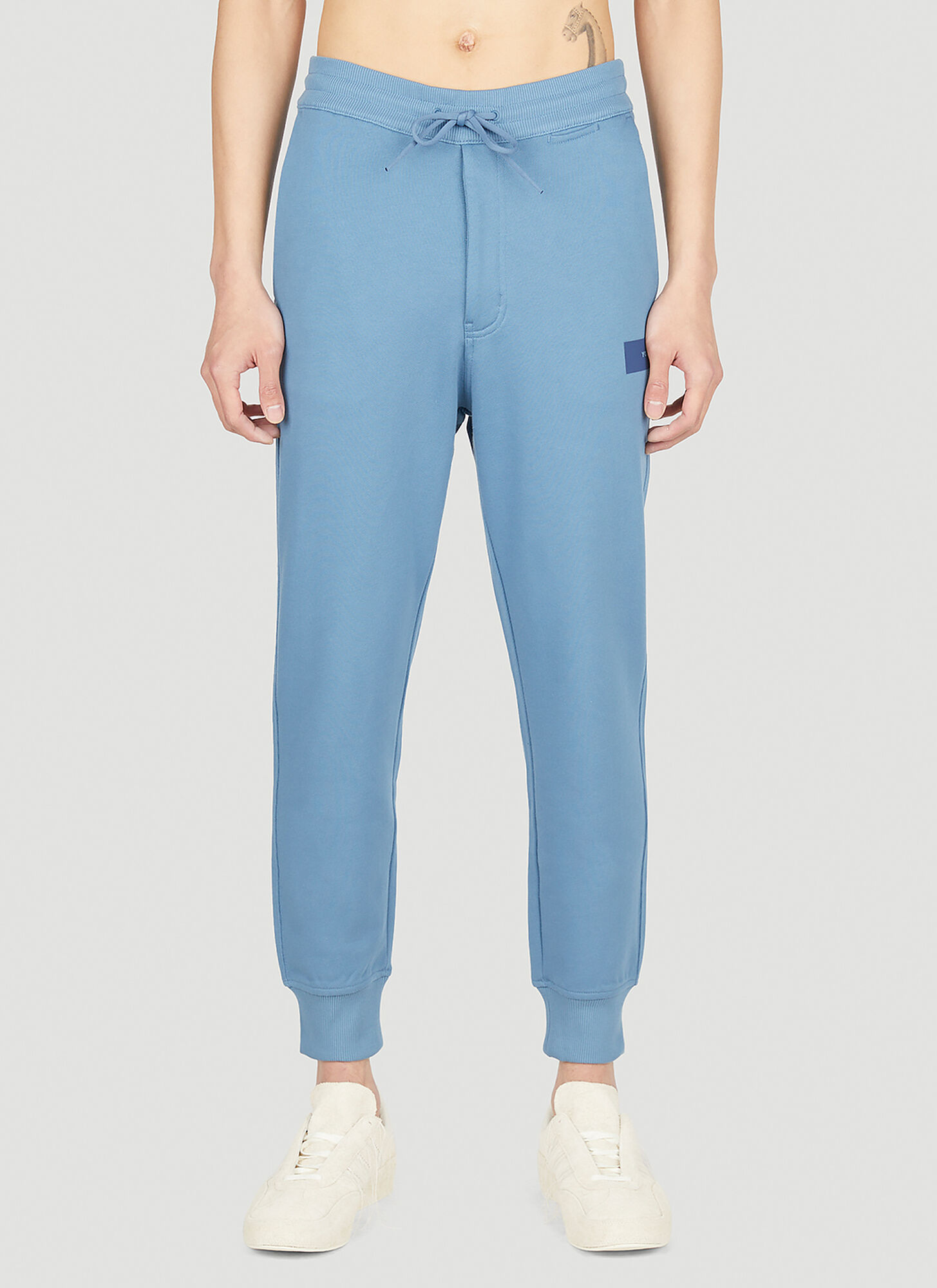 Y-3 Logo Print Track Trousers Male Blue