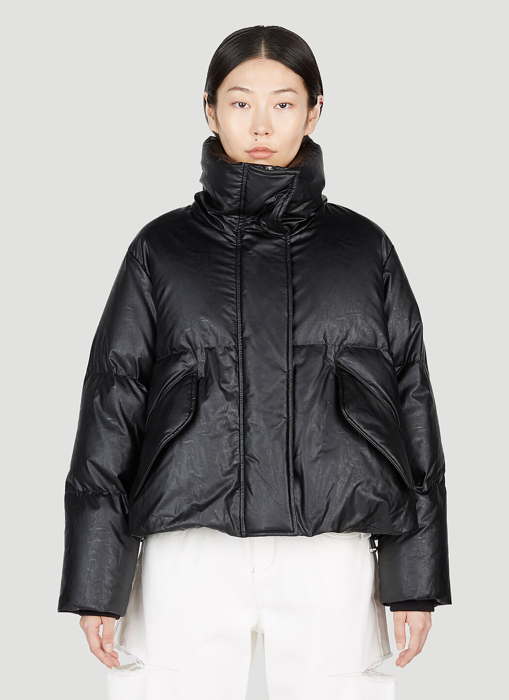 MM6 Maison Margiela Puffer Down Jacket in Black fur Damen LN CC
