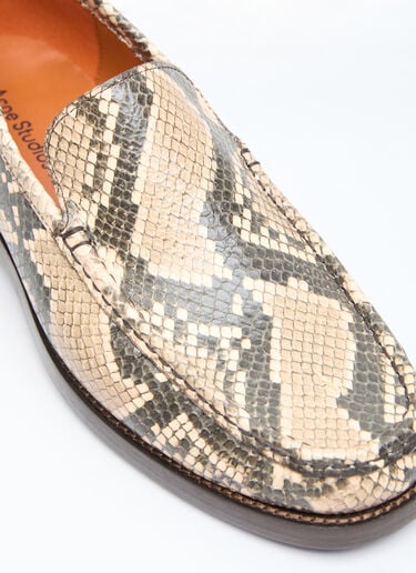 Acne Studios Snake-Embossed Loafers Beige acn0155039