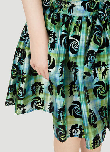 Chopova Lowena Ruched Taffeta Skirt Green cho0248016