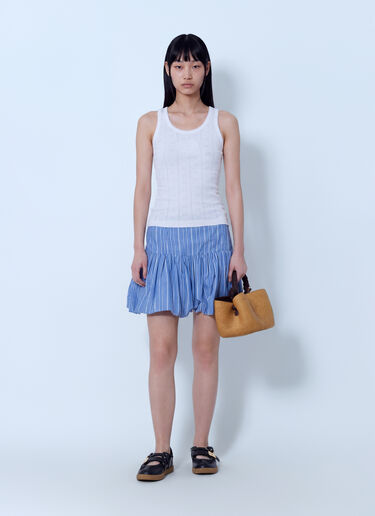 LN-CC® - GANNI: Stripe Cotton Mini Skirt - Blue GANNI Stripe Cotton Mini Skirt Blue gan0265012