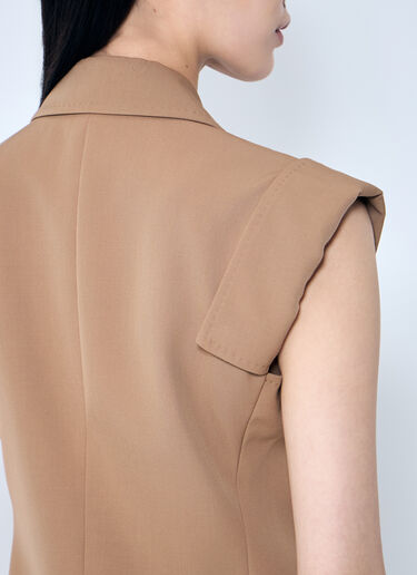 Max Mara Sleeveless Gabardine Jacket Camel max0259016